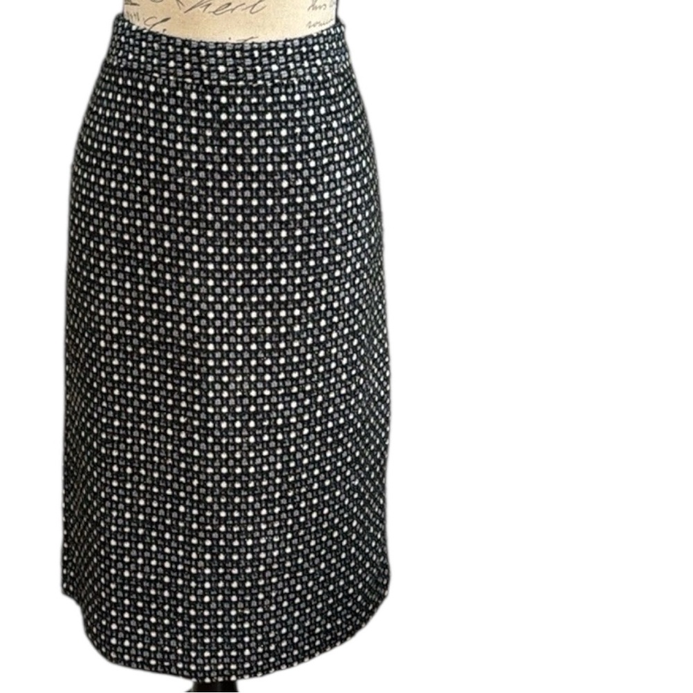 ✏️ Pencil Skirt Banana Republic Polka Dot Pattern Metallic Tweed Size 10